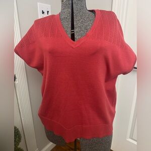 Women’s Cable & Gauge V-Neck Dolman Sleeve Sweater With Shoulder Detail size LG